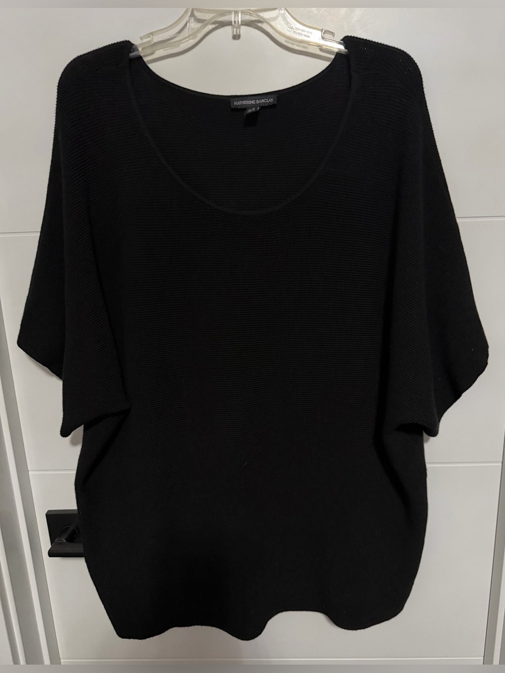 Katherine Barclay:Short Sleeve Scoop Neck Tunic Knit Top (ptp approx 27.5in)